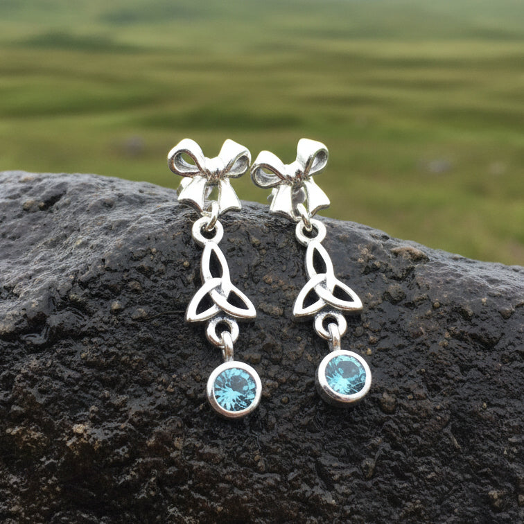 Joy Celtic Trinity Knot Earrings in Sterling Silver