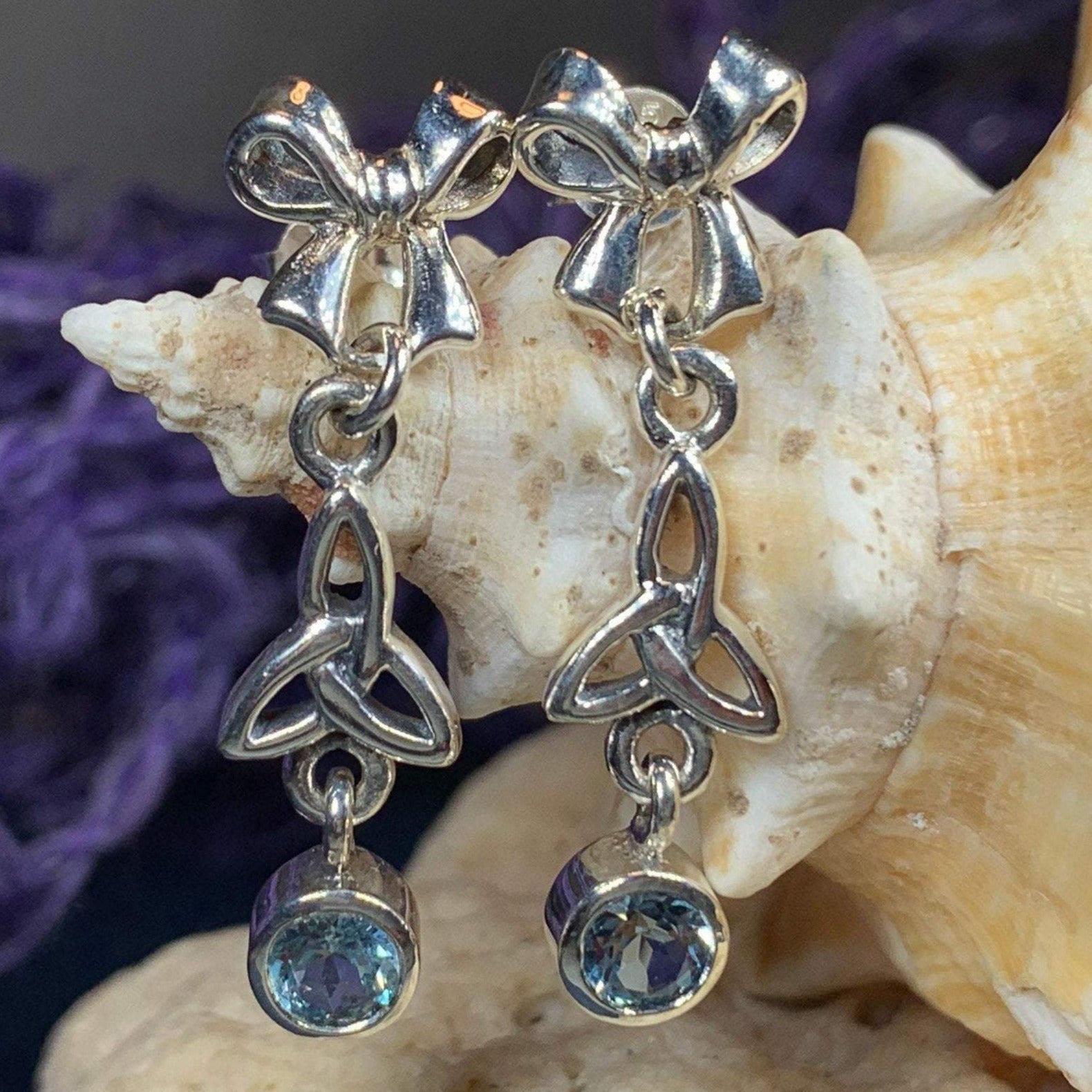 Joy Celtic Trinity Knot Earrings in Sterling Silver