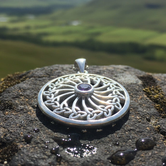 Wheel of Life Celtic Trinity Knot Necklace