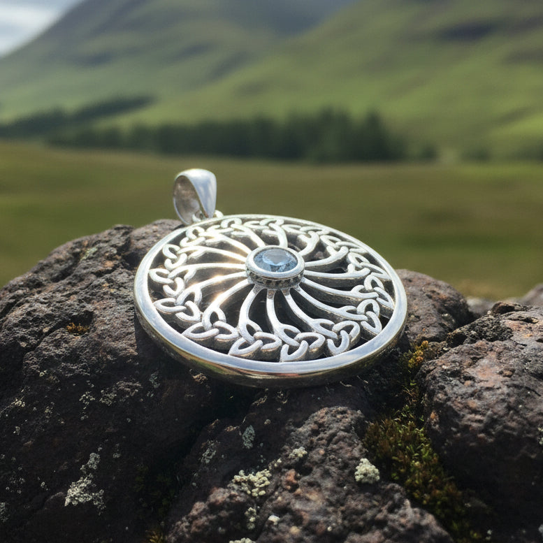 Wheel of Life Celtic Trinity Knot Necklace