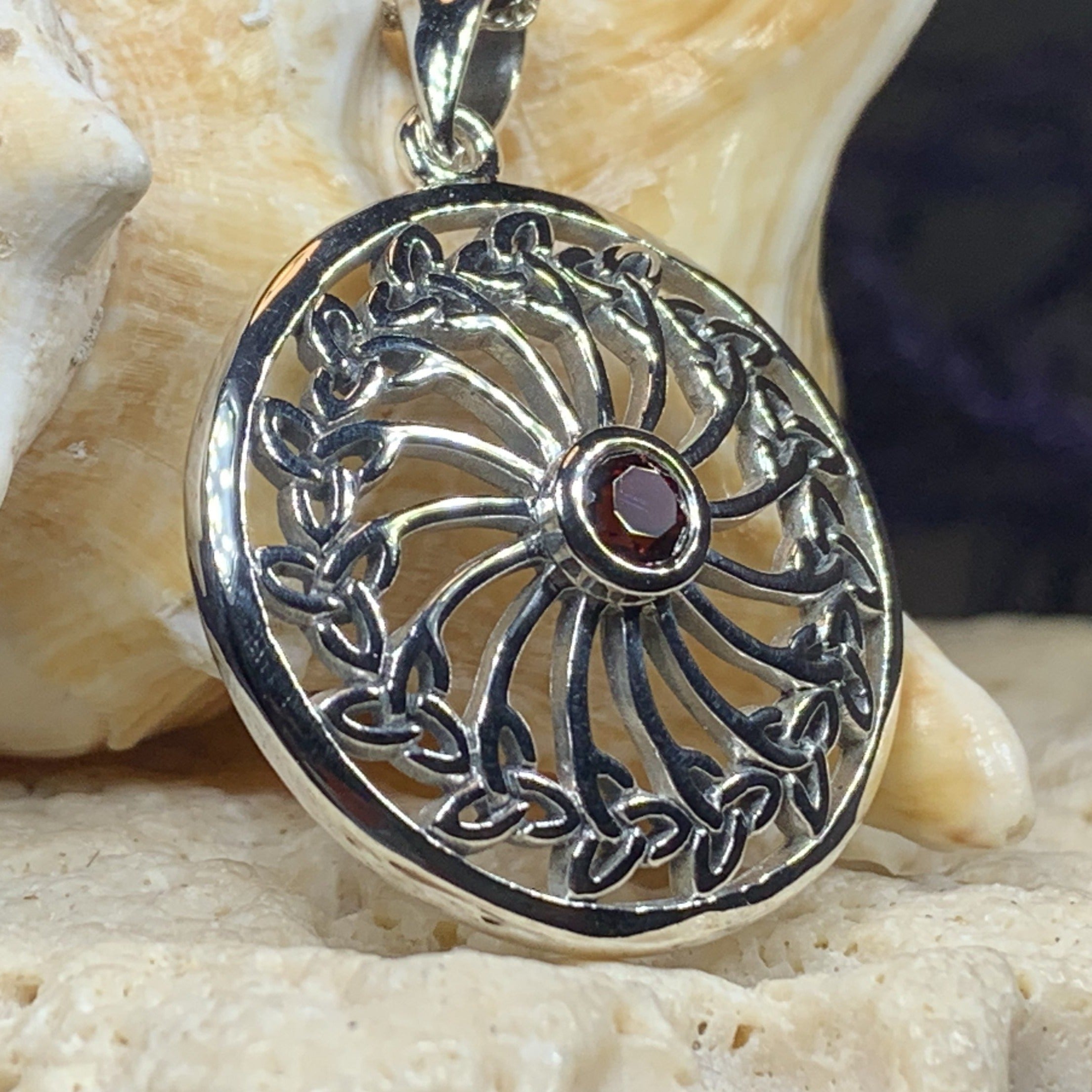 Wheel of Life Celtic Trinity Knot Necklace
