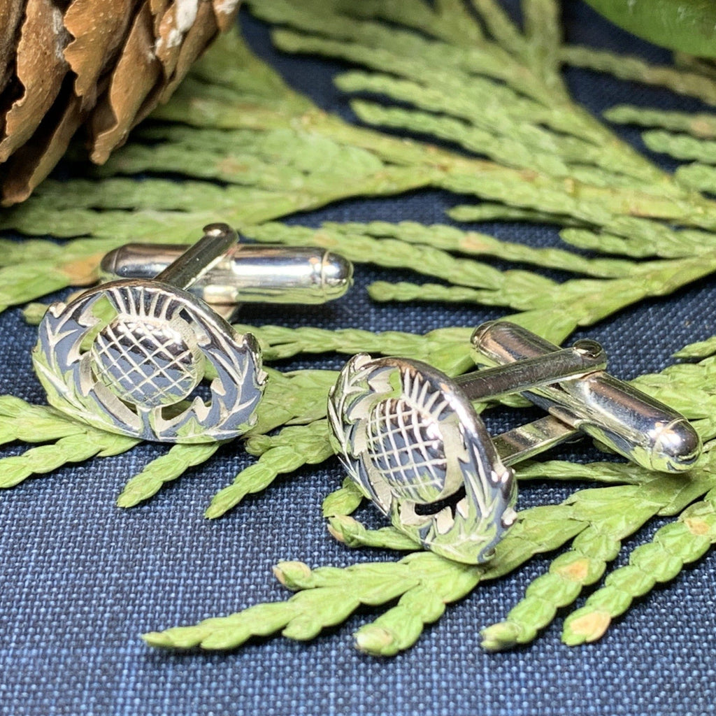 Classic Scottish Thistle Cuff Links
