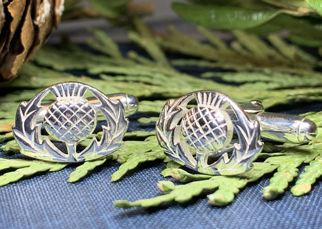 Classic Scottish Thistle Cuff Links