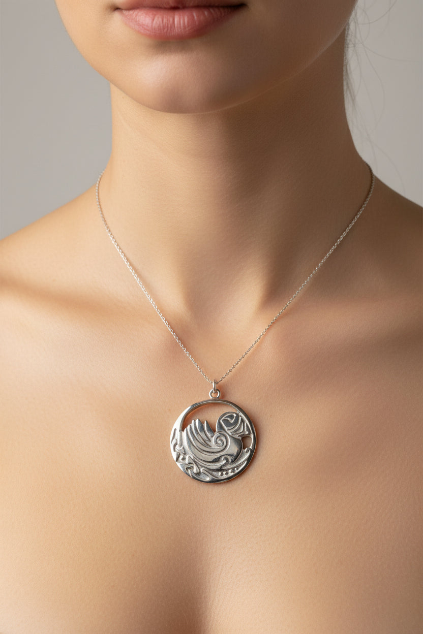 Celtic Puffin Necklace - Handmade in Scotland