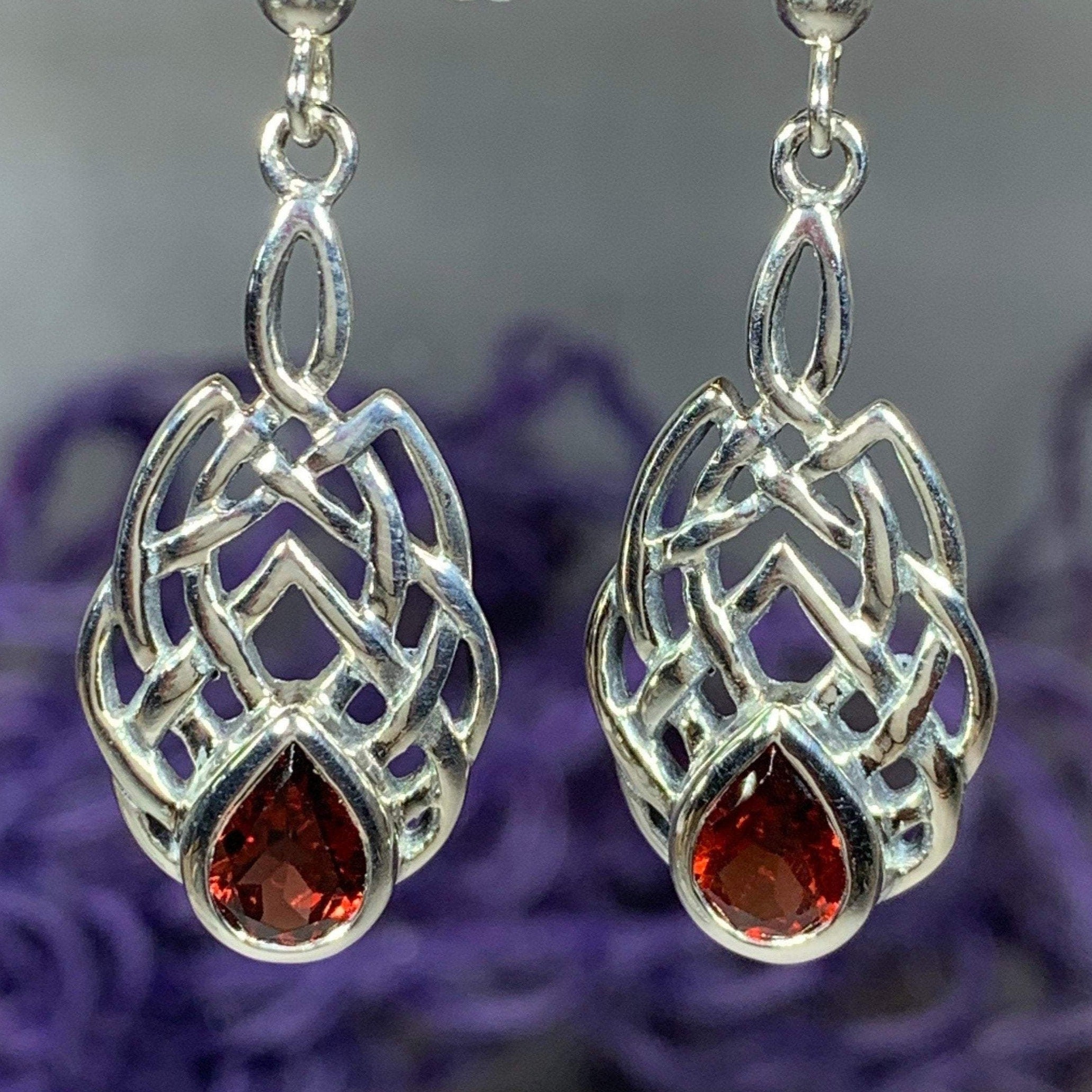 Abria Celtic Knot Earrings in Sterling Silver