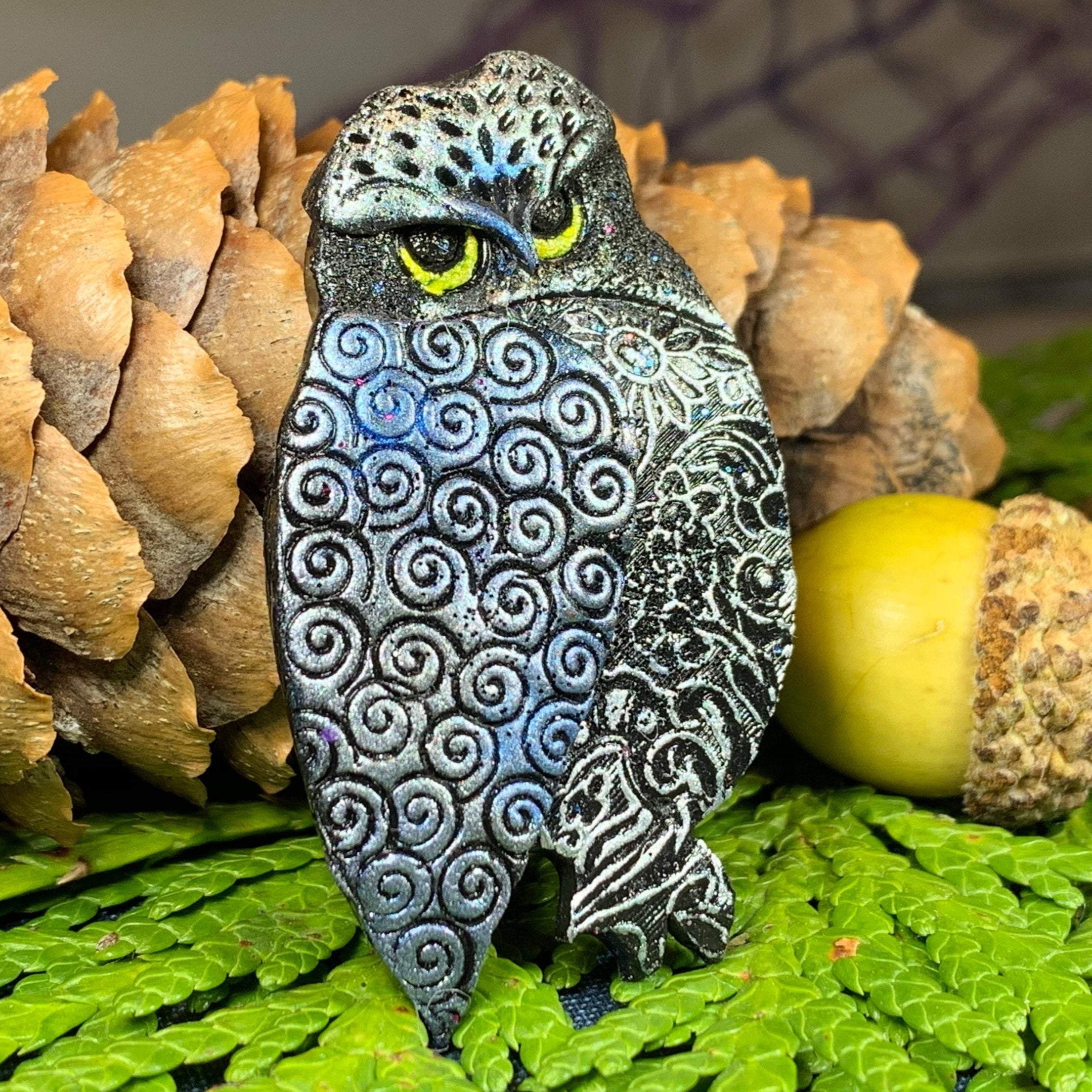 Magical Owl Brooch - Handmade in Scotland