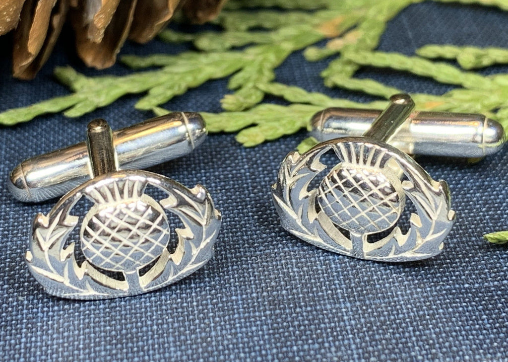 Classic Scottish Thistle Cuff Links