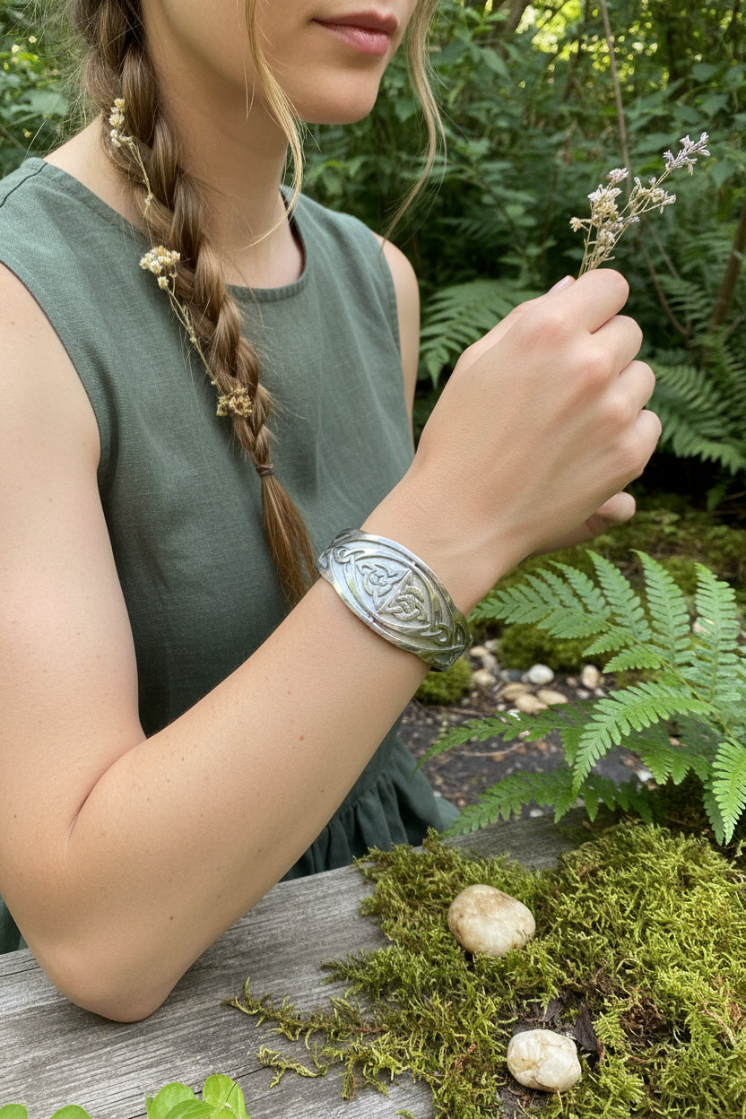Adrienne Celtic Knot Cuff Bracelet - Handmade in Scotland