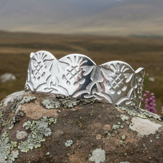 Thistle Love Cuff Bracelet - Handmade in Scotland