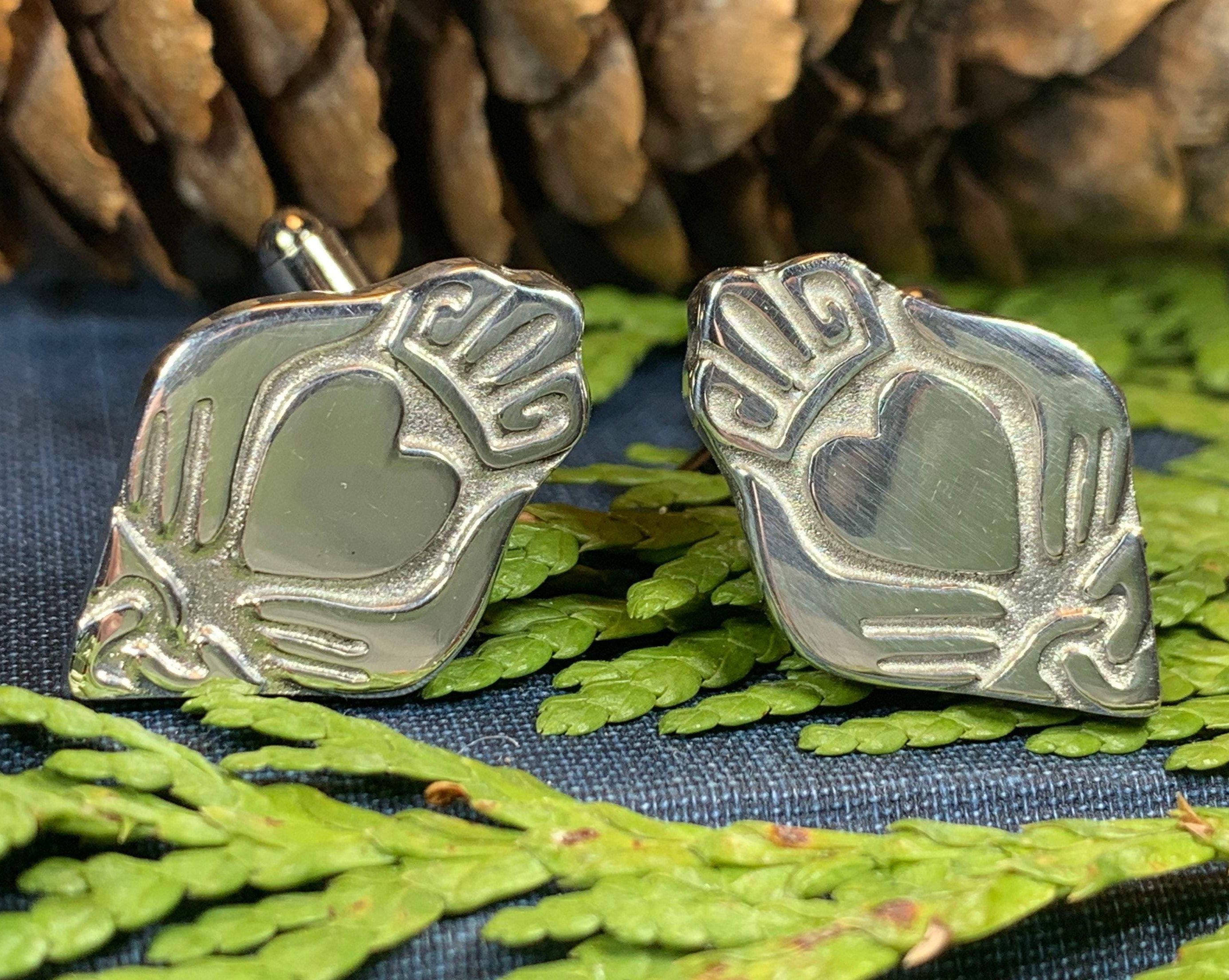 Modern Claddagh Cuff Links for Men