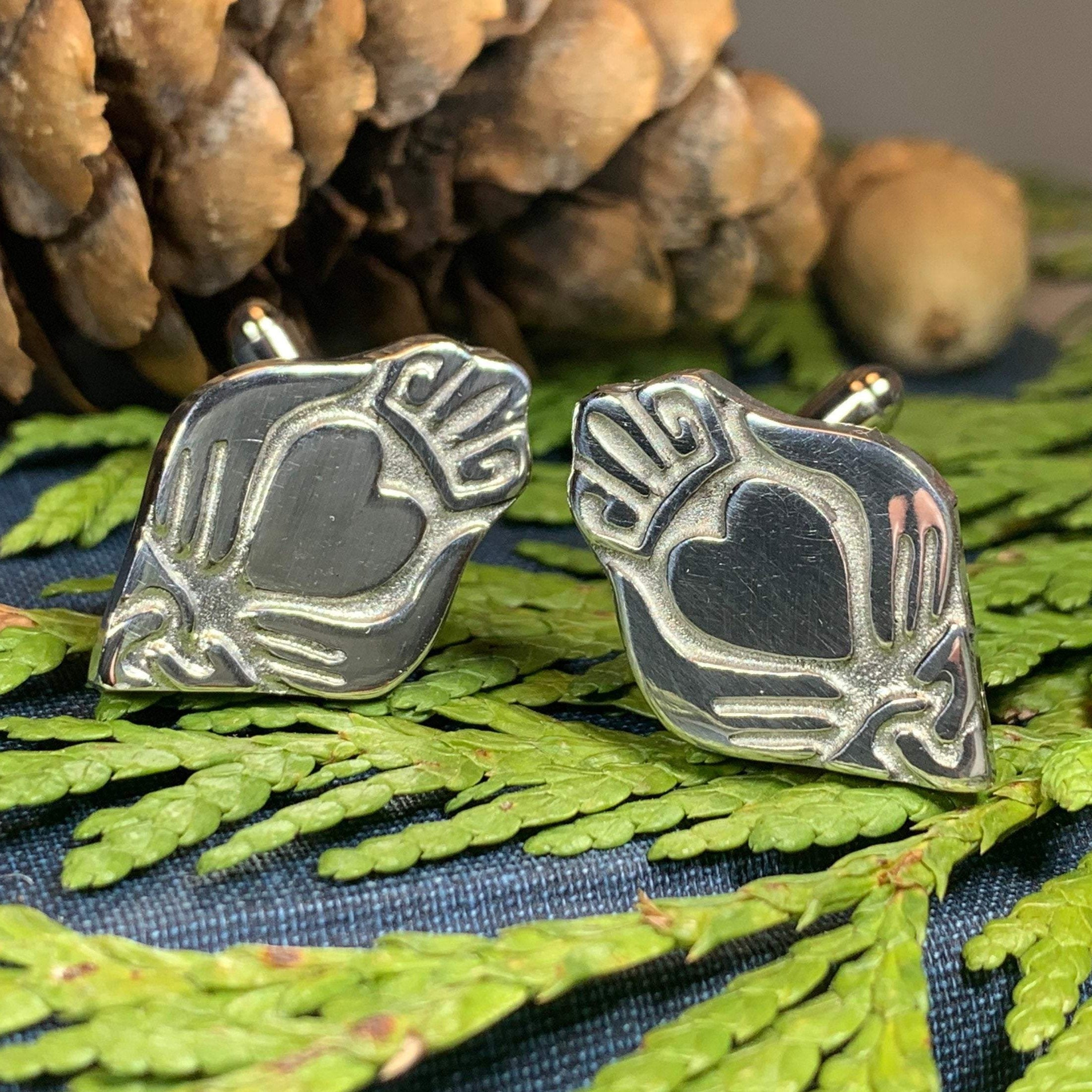 Modern Claddagh Cuff Links for Men