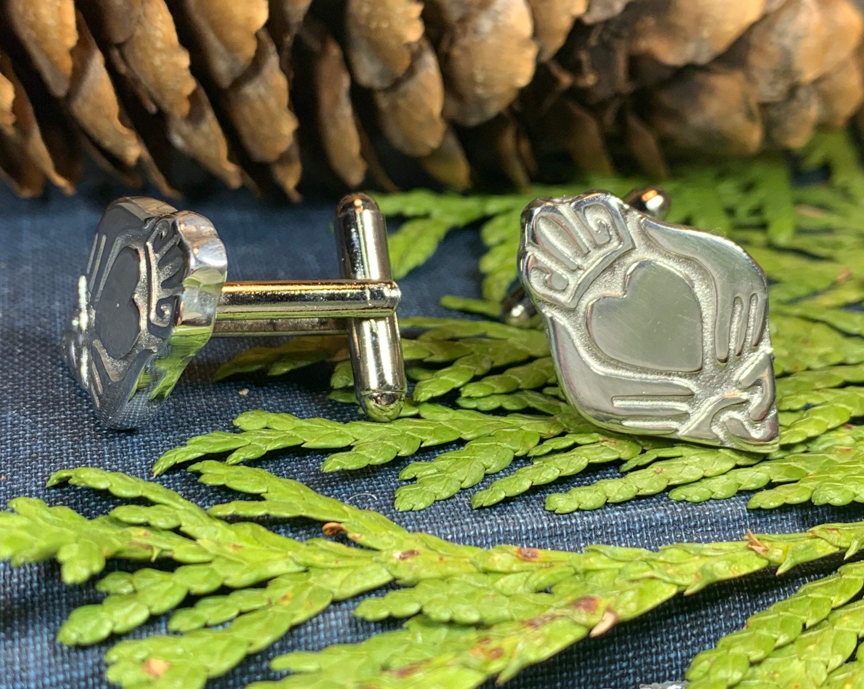Modern Claddagh Cuff Links for Men