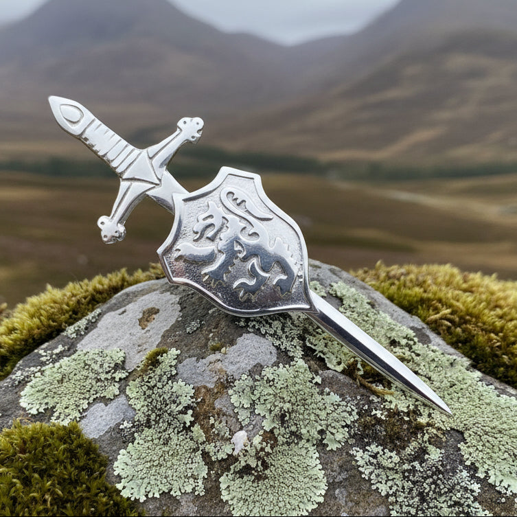 Lion Sword Kilt Pin - Handmade in Scotland
