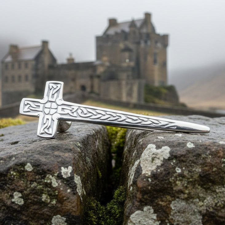 Celtic Cross Kilt Pin - Handmade in Scotland