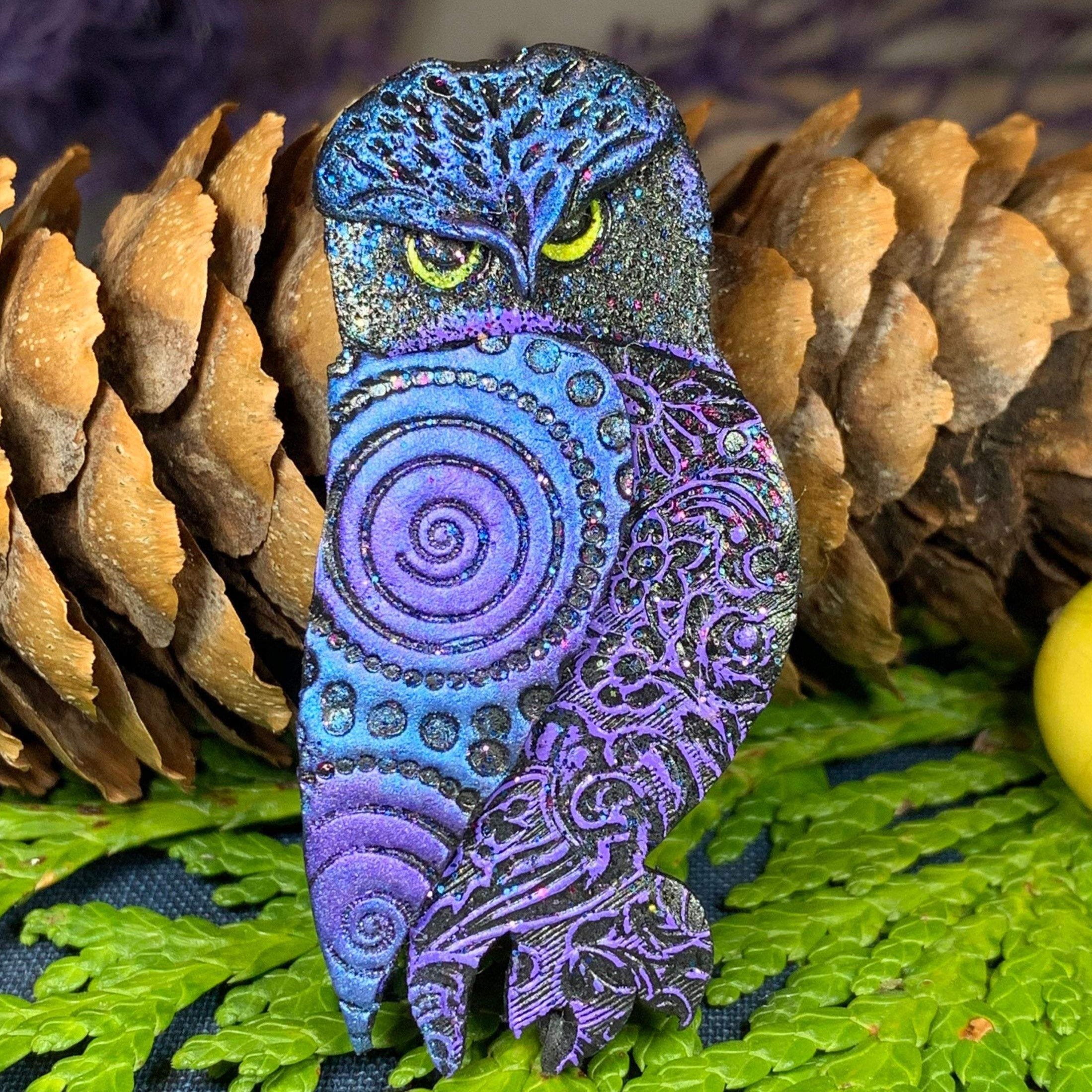 Magical Owl Brooch - Handmade in Scotland