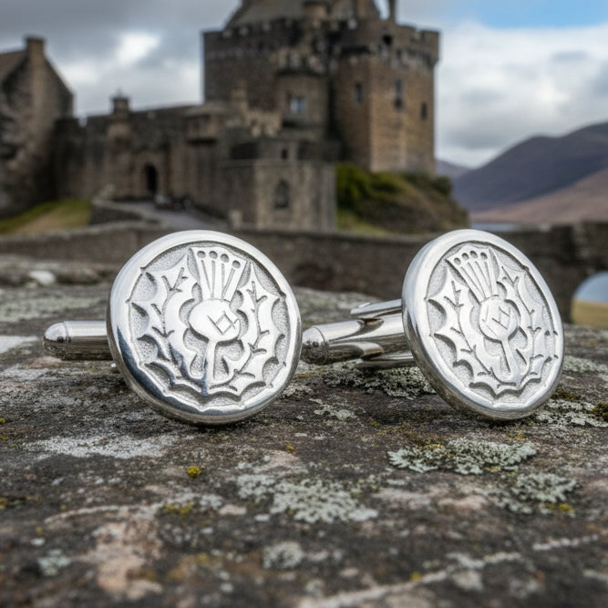 Brave Thistle Cufflinks - Handmade in Scotland