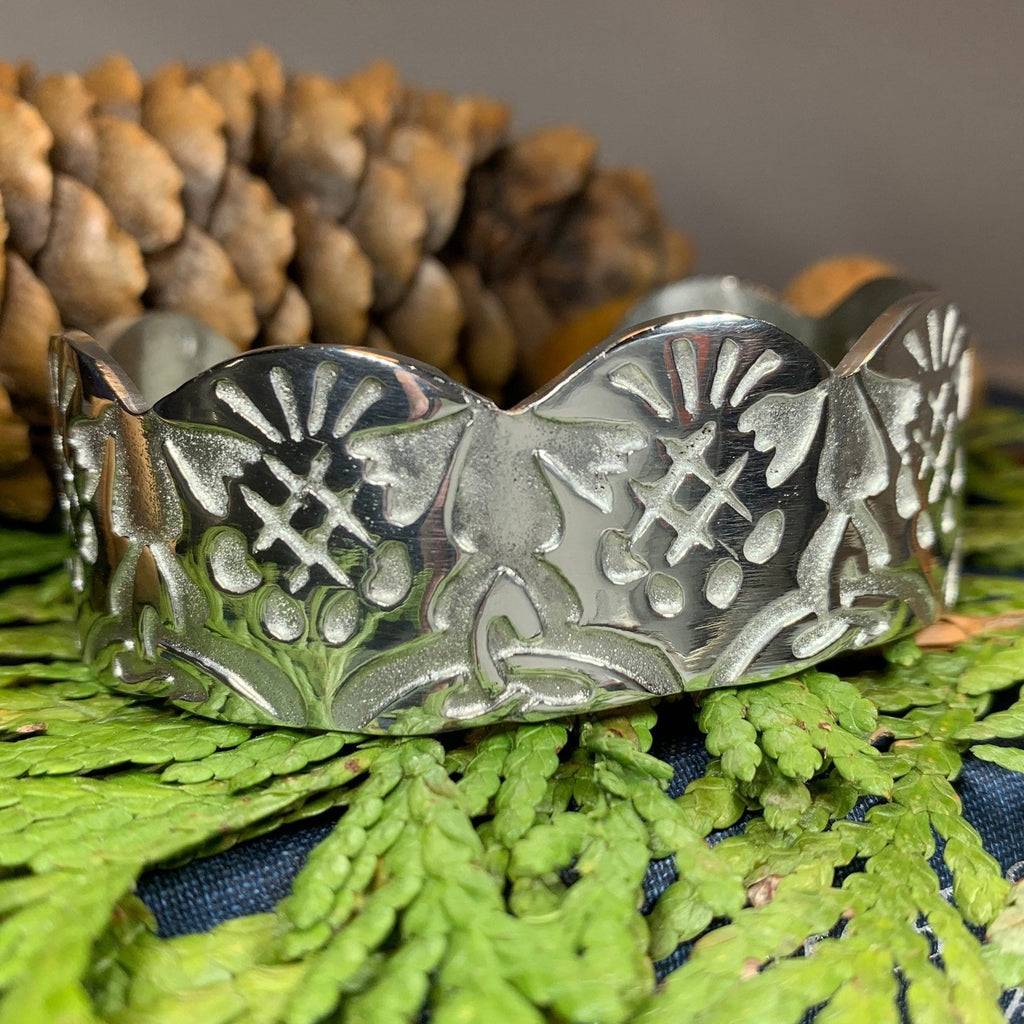 Thistle Love Cuff Bracelet - Handmade in Scotland