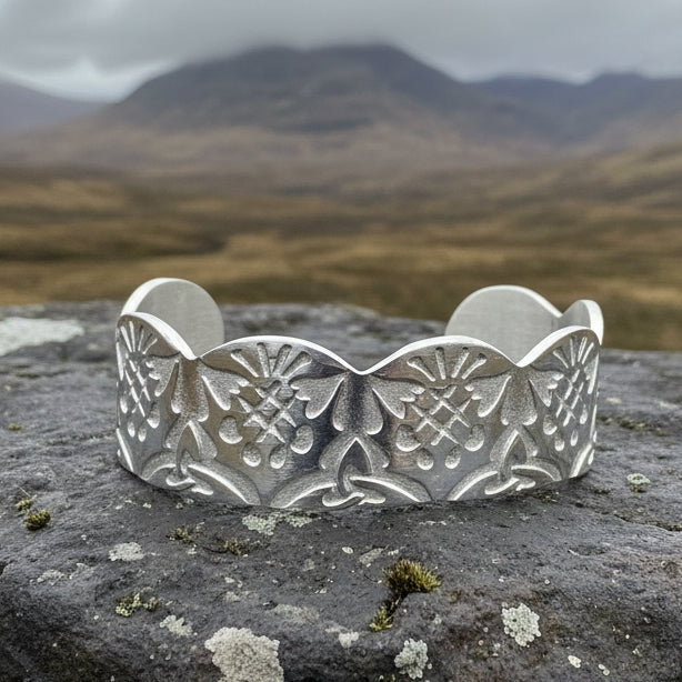 Thistle Love Cuff Bracelet - Handmade in Scotland