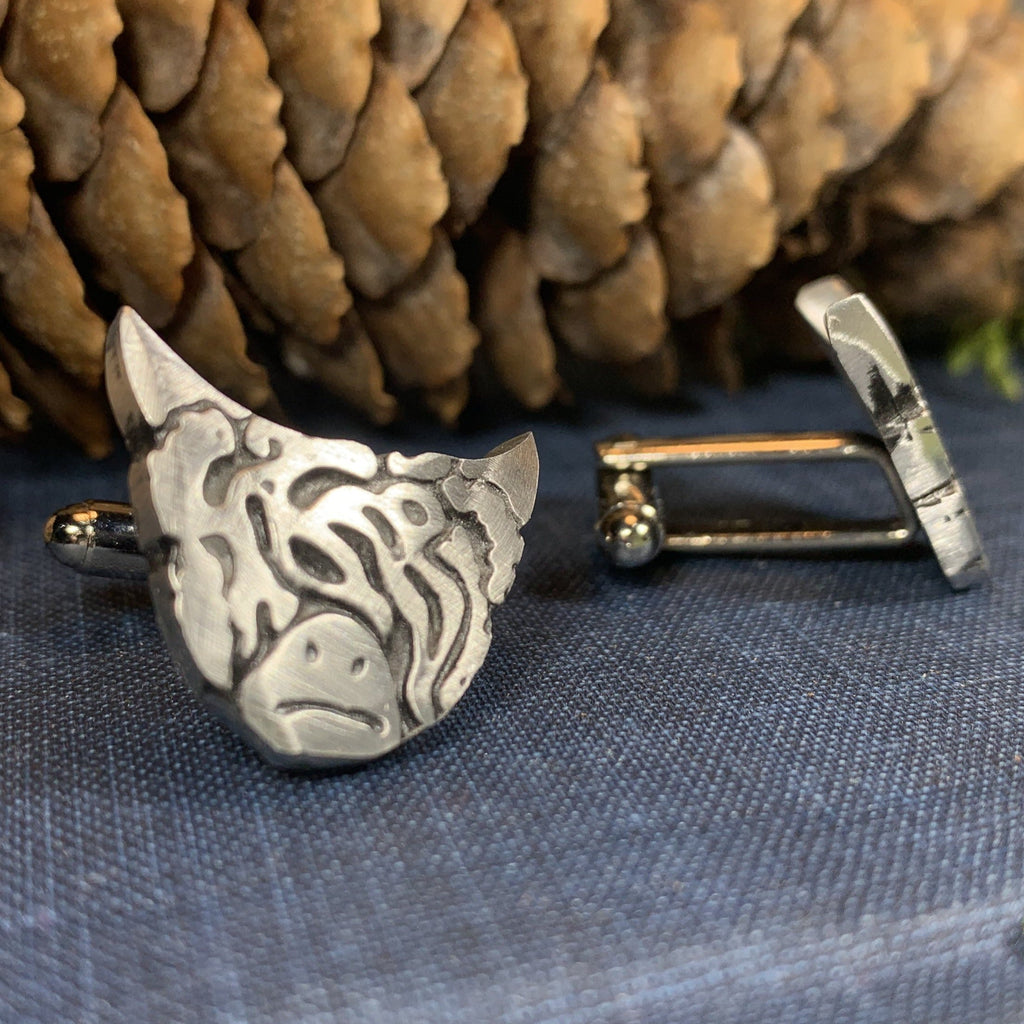 Scottish Highland Cow Cufflinks - Handmade in Scotland