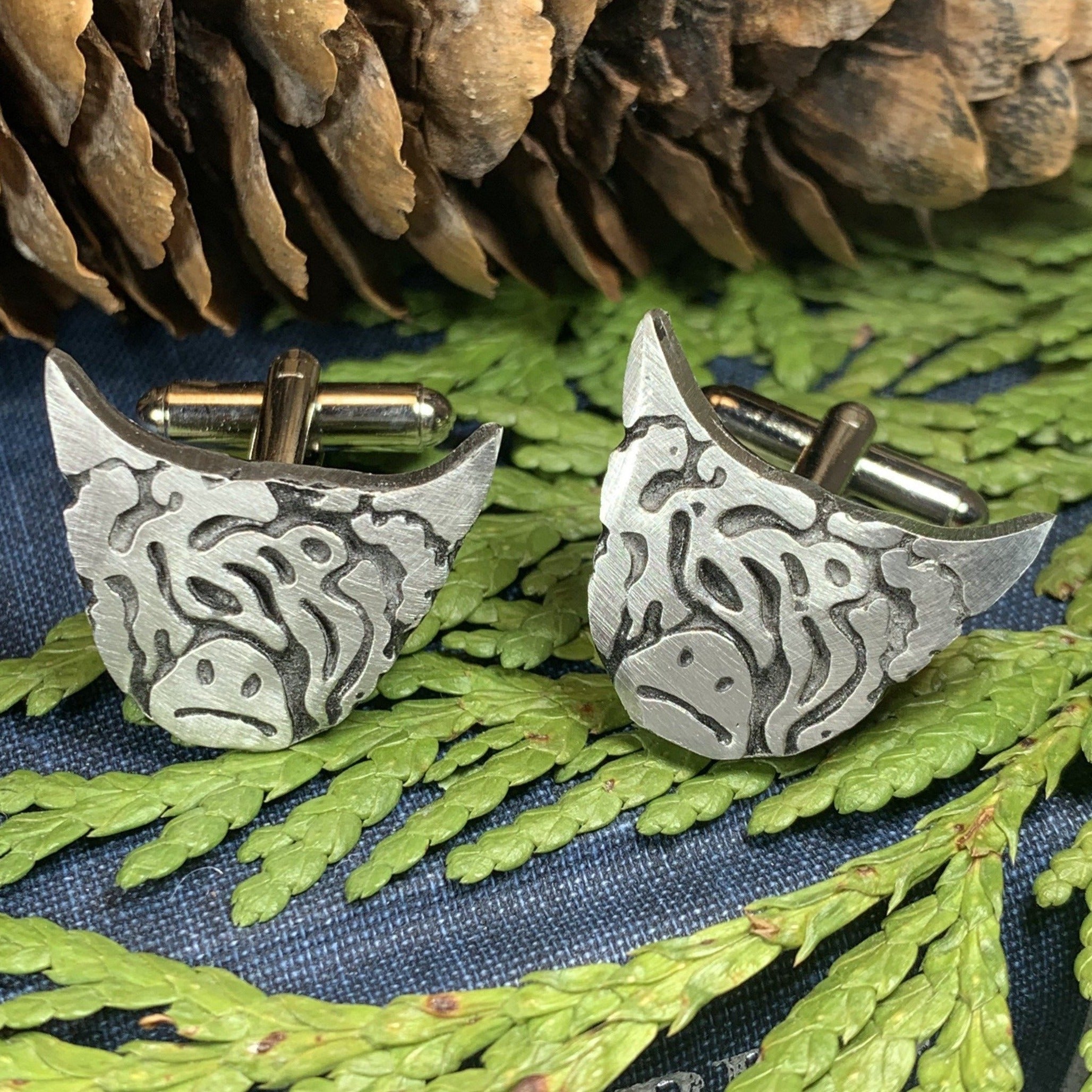Scottish Highland Cow Cufflinks - Handmade in Scotland