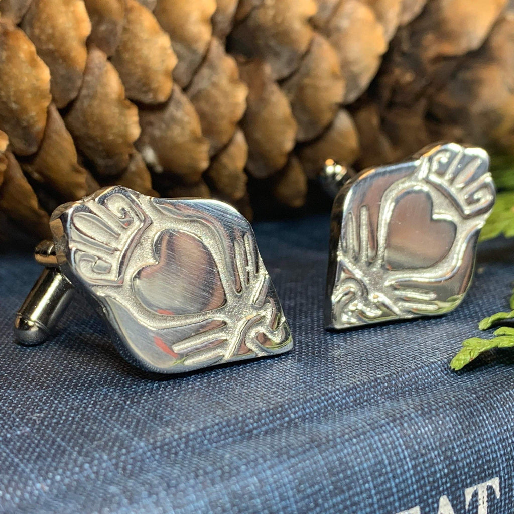 Modern Claddagh Cuff Links for Men
