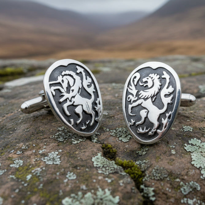 Lion & Unicorn of Scotland Cufflinks - Handmade in Scotland