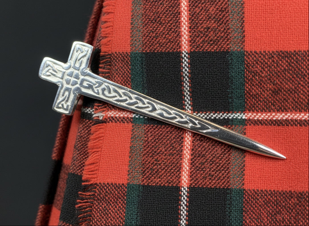 Celtic Cross Kilt Pin - Handmade in Scotland