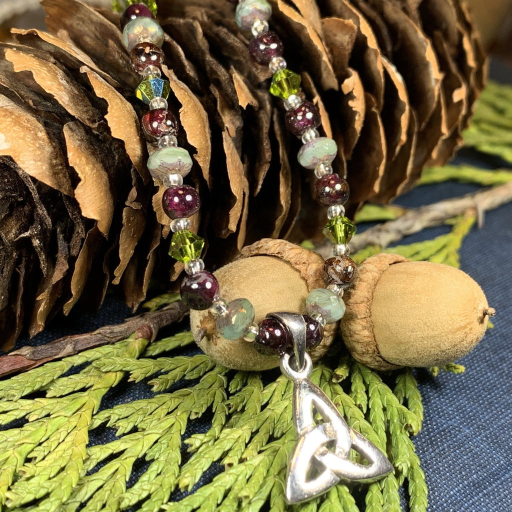 Wine & Roses Trinity Knot Necklace