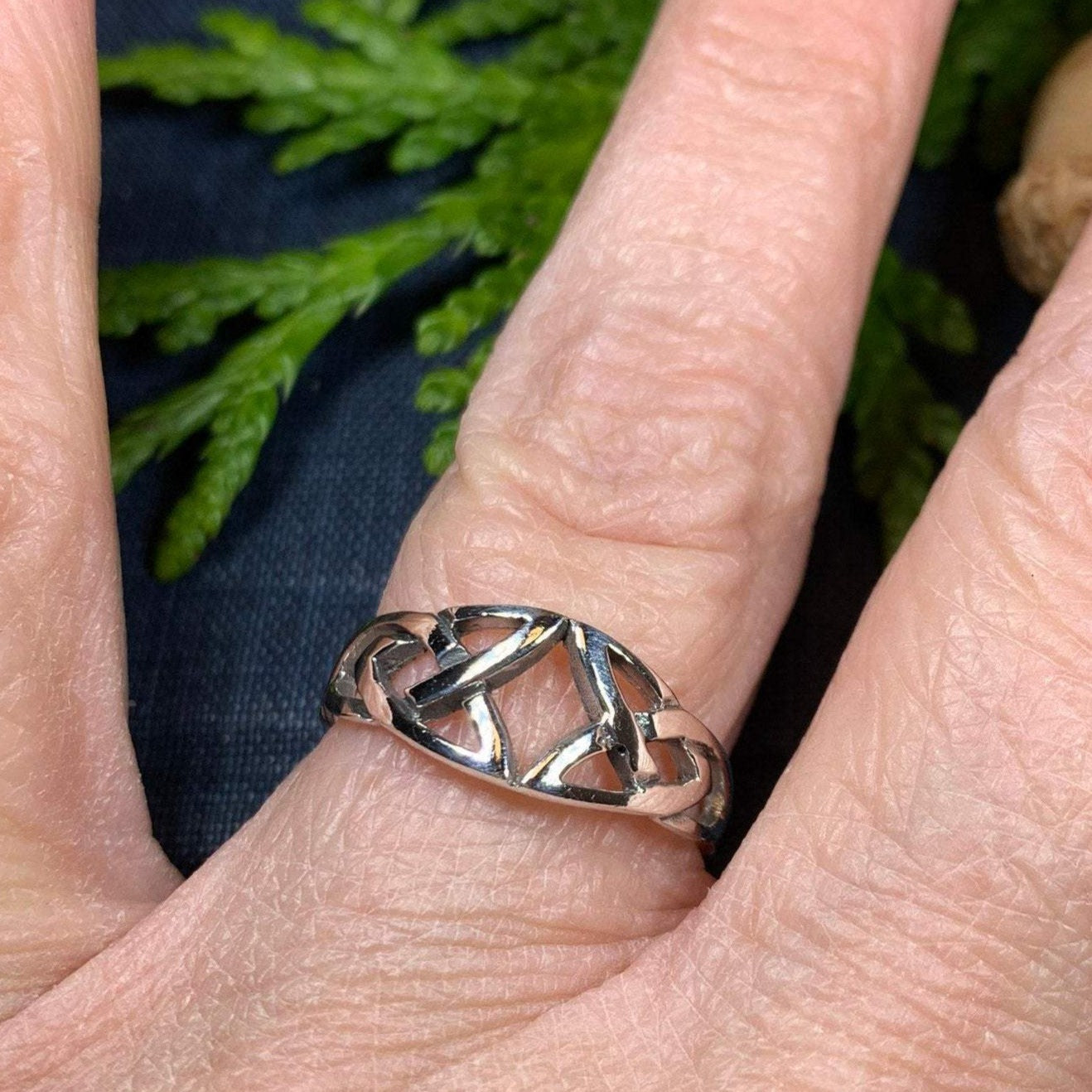 Open Celtic Trinity Knot Ring in Sterling Silver