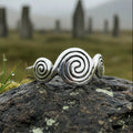 Newgrange Triple Spiral Ring in Sterling Silver
