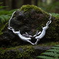 Two Rabbits Necklace in Pewter
