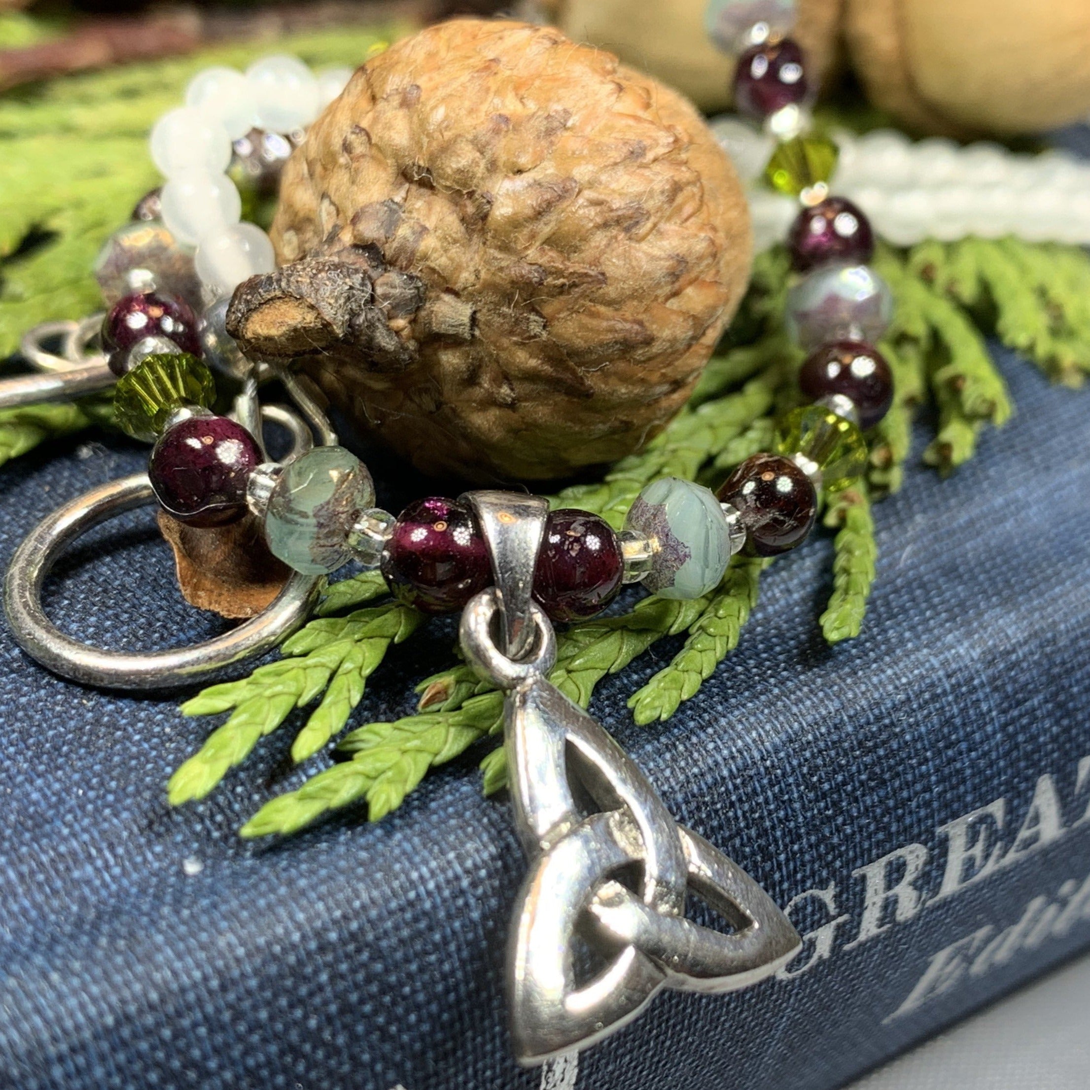 Wine & Roses Trinity Knot Necklace