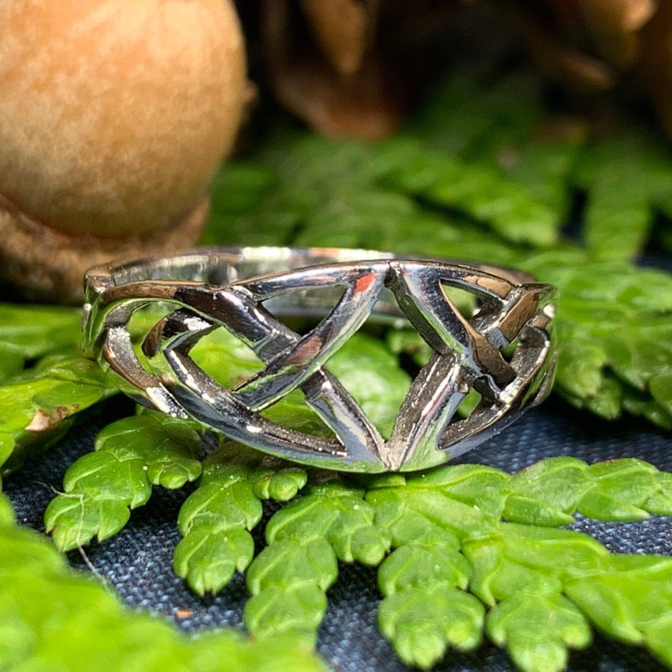 Open Celtic Trinity Knot Ring in Sterling Silver