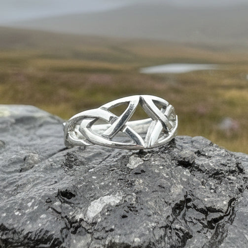 Open Celtic Trinity Knot Ring in Sterling Silver