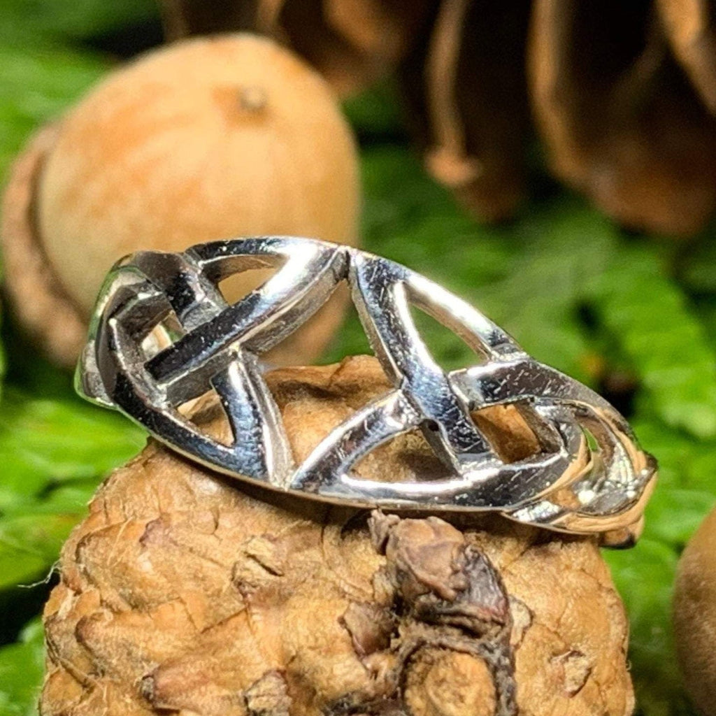 Open Celtic Trinity Knot Ring in Sterling Silver