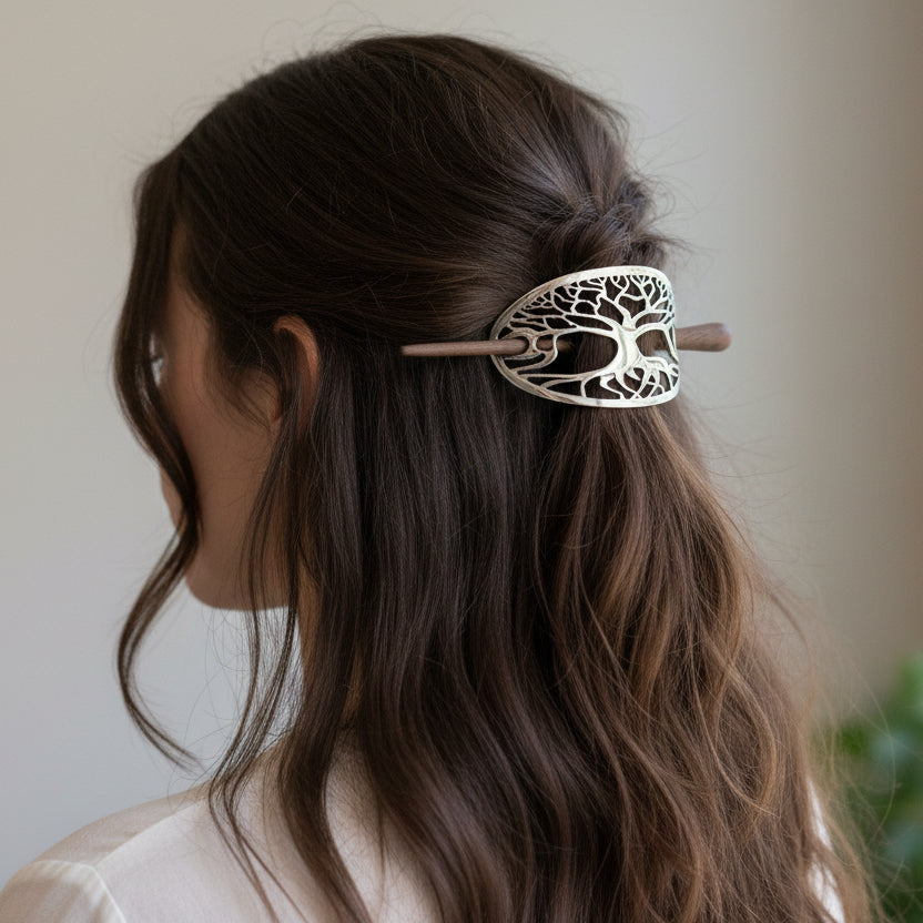 Premium Tree of Life Celtic Hair Slide for Women