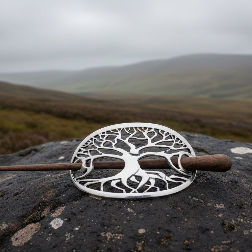 Premium Tree of Life Celtic Hair Slide for Women