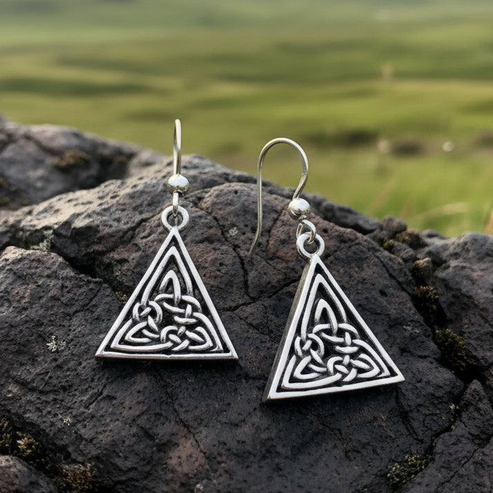 Bethan Celtic Knot Earrings in Sterling Silver