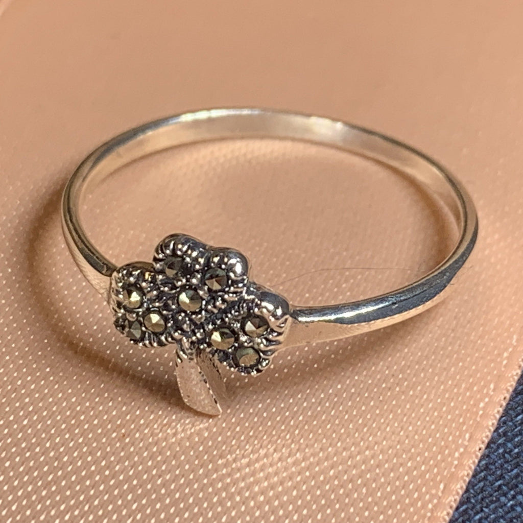 Fáilte Irish Shamrock Ring with Marcasite