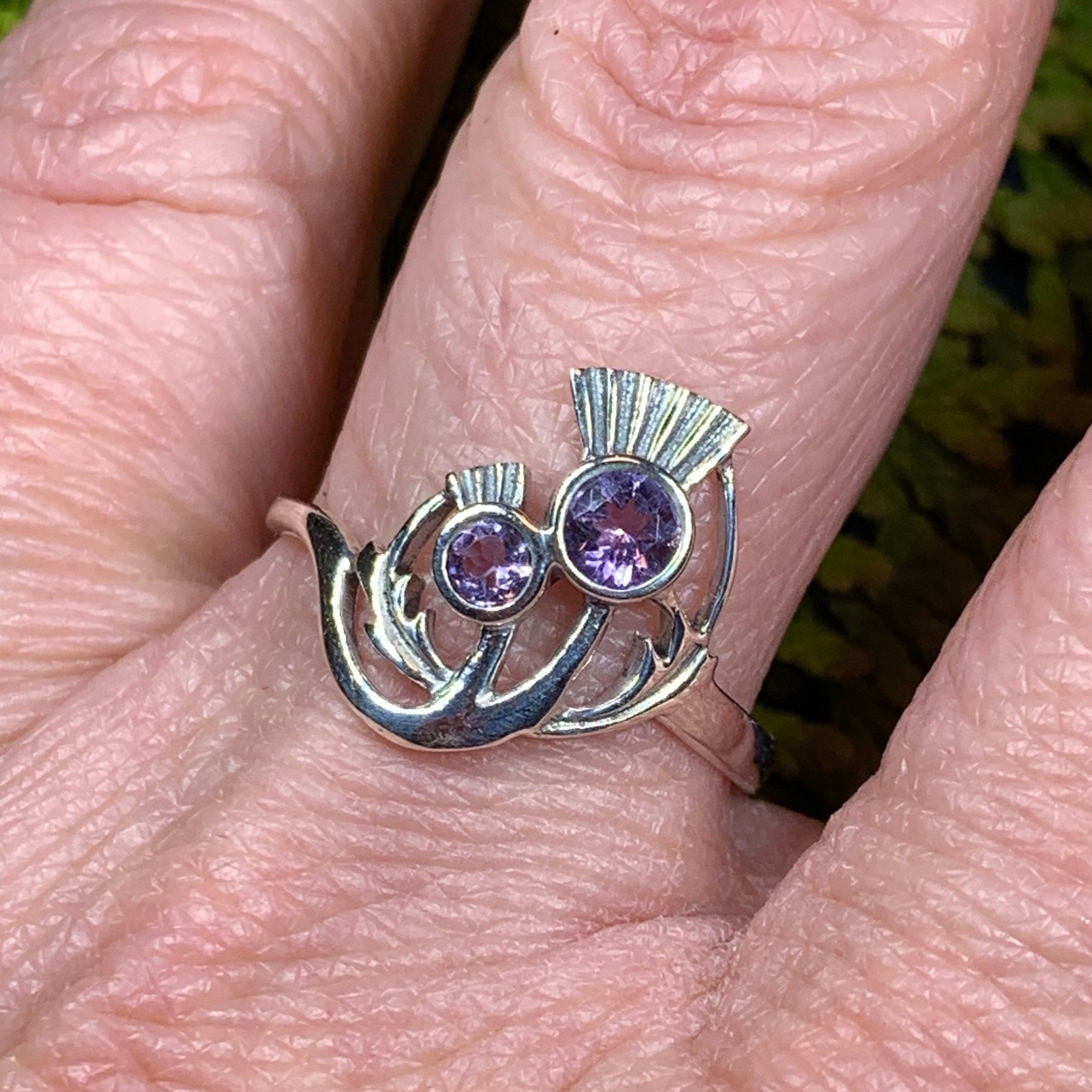 Adairia Scottish Thistle Amethyst Ring
