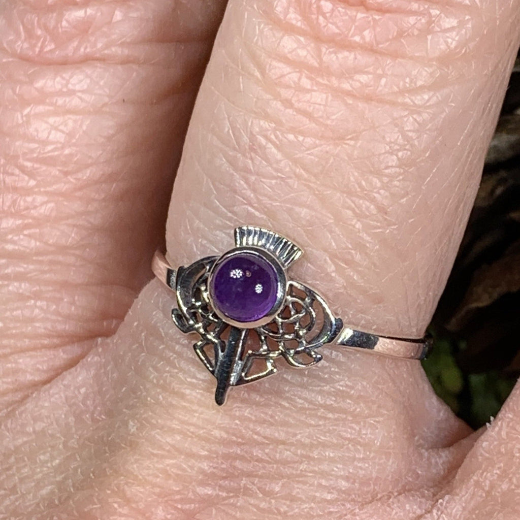 Ailsa Scottish Thistle Amethyst Ring