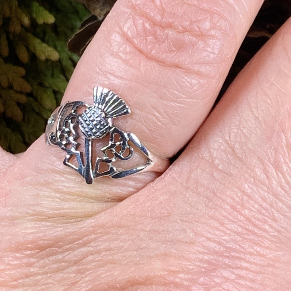 Akira Scottish Thistle Ring in Sterling Silver