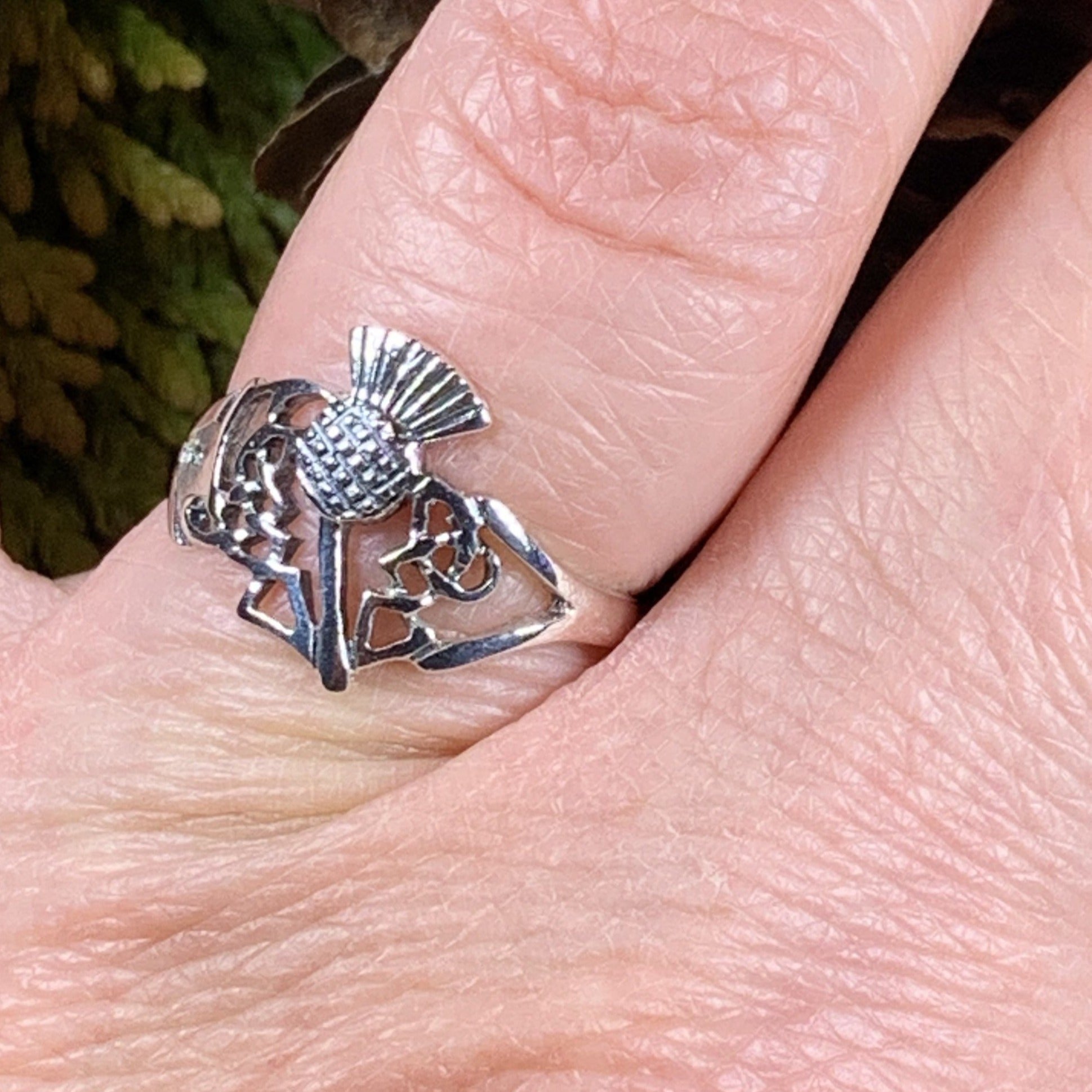 Akira Scottish Thistle Ring in Sterling Silver