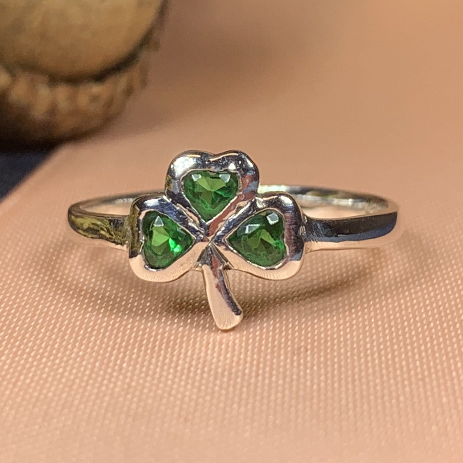 Emerald Isle Irish Shamrock Ring in Sterling Silver