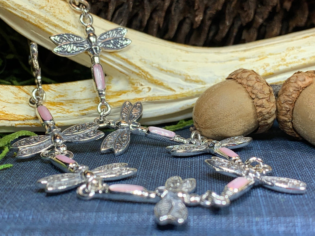 Pink Dragonfly Bracelet