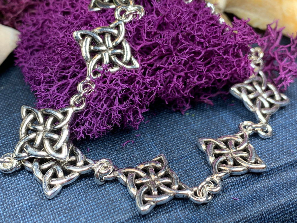 Freya Quaternary Celtic Knot Bracelet in Sterling Silver