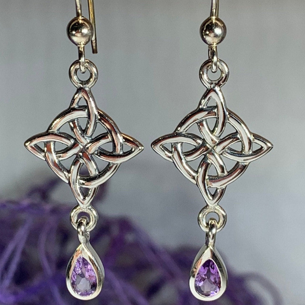 Quaternary Celtic Knot Earrings in Sterling Silver