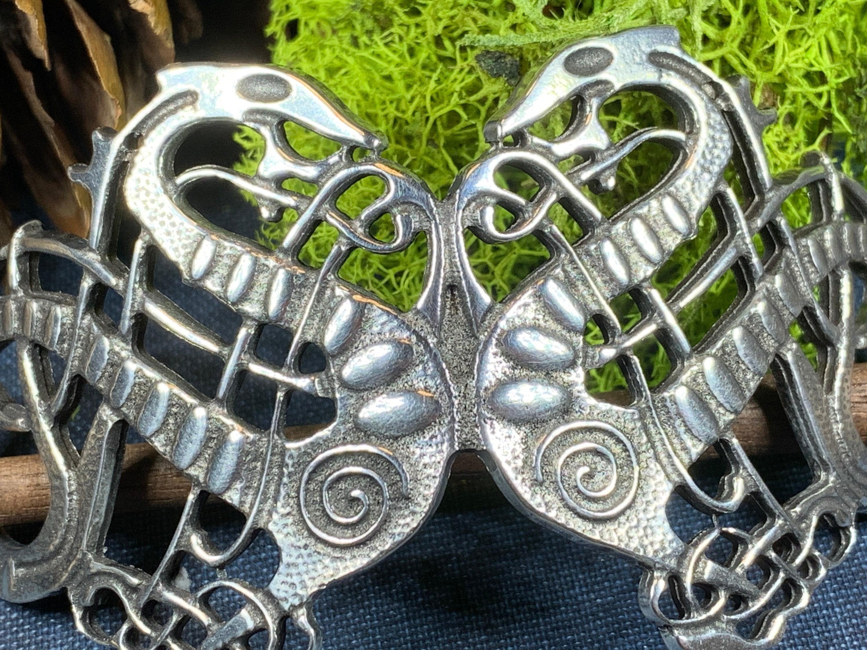 Pewter Celtic Dragon Hair Slide for Women
