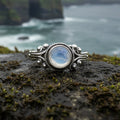 Celtic Love Moonstone Ring in Sterling Silver