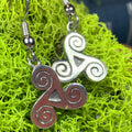 Pewter Triple Spiral Earrings